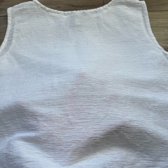 Eileen Fisher White Linen Boxy Tank Top Shirt Women’s Size Large Italian Fabric - Picture 13 of 13